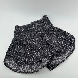 FP Movement Women's Running Shorts Black Gray Animal‎ Print Smocked Waist S